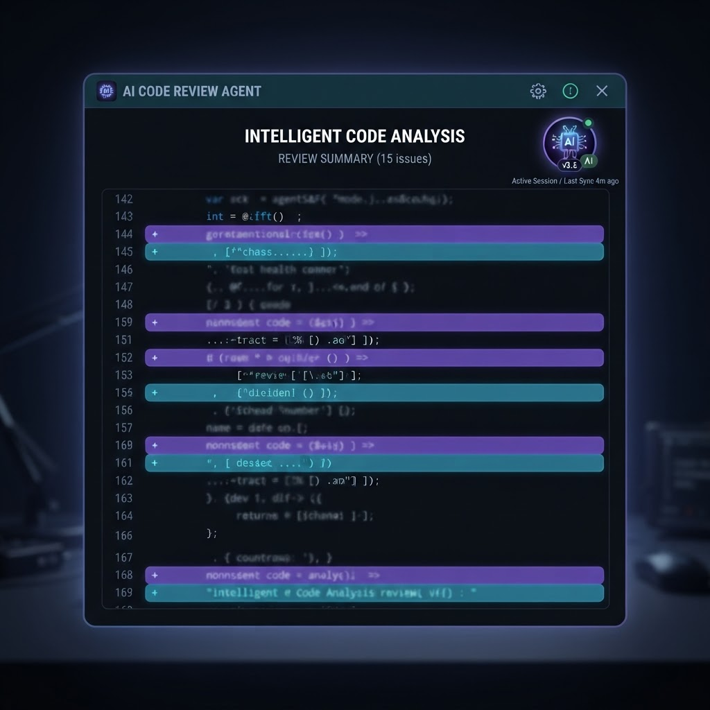 An AI code review agent panel